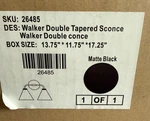 Pottery Barn Walker Double Tapered Wall Sconce - Matte Black. Fixed Price $90.00.