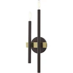 Livex Lighting 15582-07 Denmark Wall Sconce Bronze With Antique Brass Accents. Fixed Price $132.57.