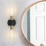 Espird Bathroom Fixtures 2-LIGHT Black & Gold, Vanity Lights Over. Fixed Price $42.98.