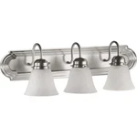 Quorum Home Collection 3-LIGHT Satin Nickel Transitional Vanity Light, 5094-3-65. Fixed Price $70.00.