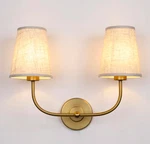 2-LIGHTS Wall Sconces With Linen Fabric Shades. Fixed Price $49.99.