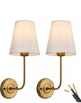 Passica Decor Hardwired Wall Sconces Set Of 2 Pack Antique Brass Vintage Indu.... Fixed Price $29.52.