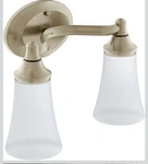 Moen YB2862BN Eva 2-LIGHT Dual-mount Bathroom Vanity Fixture Frosted Glass. Fixed Price $99.00.
