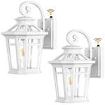 Opaxis Outdoor Porch Lights 2-PACK White Fixture Wall Mount Dusk. Fixed Price $137.68.