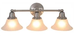 Monument 3-LIGHT Vanity Fixture Brushed Nickel Frosted Glass Model- 617267. Fixed Price $29.99.