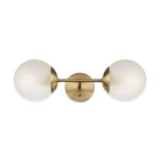 Globe Electric 51726 Celestia 2-LIGHT Frosted Glass Shade Wall Sconce Brass. Fixed Price $39.99.
