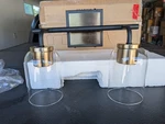 Zevni 13 In. 2-LIGHT Brass Gold & Black Bathroom Vanity Wall Sconce. Fixed Price $49.99.