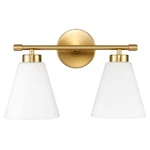 Hamilyeah Gold Bathroom Vanity Fixture With Frosted Glass Shade, 2 Light--. Fixed Price $82.91.