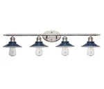 Hampton Bay 20514 Cb-bn Glenhurst Cobalt/brushed Nickel Farmhouse Vanity Light. Fixed Price $24.99.