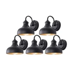 5 (1+4) Pack 7" Dome Matte Black Outdoor Gooseneck Barn Light For Farmhouse, .... Fixed Price $188.75.