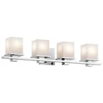 Kichler 45152CH Tully Light 32" Vanity Satin Etched Opal Glass Shade,. Fixed Price $275.00.