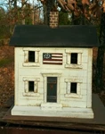 Americana Flag Lighted Primitive Birdhouse, Ooak. Fixed Price $98.95.