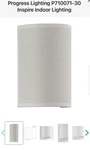 Progress Lighting P710071-159-30 Inspire Led Wall Sconce Off White Linen. Fixed Price $35.00.