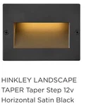 Hinkley Landscape Lighting Taper 58508 Wide Horizontal 12V Step Light, New. Fixed Price $60.00.