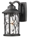 Zeyu 12" Outdoor Wall Light ZX48BWG, Black Cast Aluminum W/ Water Ripple Glass. Fixed Price $75.00.