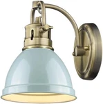 Golden Lighting 3602-BA1 Ab-sf Duncan 1-LIGHT Aged Brass Sconce W/seafoam Shade. Fixed Price $44.99.