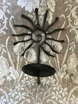 Vintage Wrought Iron Celestial Spiral Sunburst Wall Sconce Candle Holder. Fixed Price $24.99.