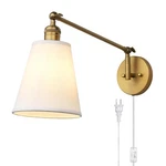 Permo Retro Swing Arm Wall Sconce Plug Lamp Single Antique Gold. Fixed Price $92.26.