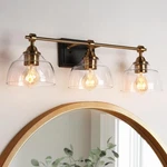 Gepow Bathroom Fixtures, Black 3-LIGHT, And Plating Brass. Fixed Price $67.75.