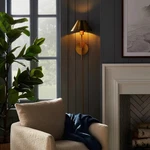 Mid-century Modern Brass Threshold Light Wall Sconce Fixture Lamp. Fixed Price $307.00.