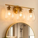 Tribesigns 3-LIGHT Gold Bathroom Fixtures Vanity Wall Sconce E26. Fixed Price $75.99.