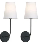 Pathson Set Of 2 Industrial Wall Sconces Lighting White Fabric Shade Vintage. Fixed Price $45.00.