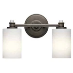 New Kichler 45922-OZ Joelson 14" Light Vanity Olde Bronze Satin Glass. Fixed Price $69.95.