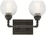 45591OZ Niles 14.75" 2-LIGHT Clear Seeded Bath Vanity In Olde Bronze. Fixed Price $82.99.