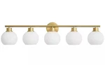 Deyidn 39 5-LIGHT Gold Led Bathroom Vanity With Opal Glass Shades. Fixed Price $77.70.