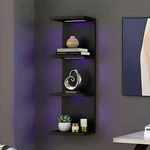 Viwods 4-TIER Wall Shelf Unit Rgb Lights Floating Lack For Home Decor. Fixed Price $99.37.