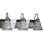 Volume Lighting Marti Chrome Bath Vanity W/ Ribbed Glass Bell Shades. Fixed Price $36.57.
