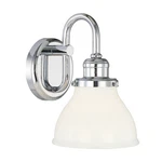 Capital Lighting 8301CH-128 Baxter Milk Glass Wall Sconce, 10" 7" W, Chrome. Fixed Price $119.00.