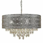 River Of Goods 24" Brielle Polished Nickel Crystal 3-LIGHT Chandelier. Fixed Price $59.49.