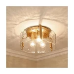 16 Inch Gold Semi Flush Mount Ceiling Light, 3-LIGHT Modern Glass Drum Fixtur.... Fixed Price $167.53.