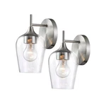 Hamilyeah Brushed Nickel Wall Set Of Two Clear Shades. Fixed Price $59.99.