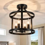 4-LIGHT Farmhouse Metal Semi Flush Mount Ceiling Fixture, Industrial Vi.... Fixed Price $138.32.
