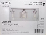 Home Decorators Clermont 22 In. Three Light Vanity 4001003SG-112 Free Shipping. Fixed Price $34.95.