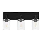 Hampton Bay Regan 21 In. 3-LIGHT Matte Black Bathroom Vanity W Clear Glass. Fixed Price $59.99.