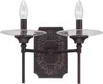 Craftmade Amsden 2 Light Aged Bronze With Gold Wall Sconce Orig $135. Fixed Price $47.99.