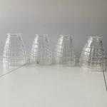 Kristaluxus 4 Full Lead Hand Cut Crystal Light Shades Square Pattern Bell Fit. Fixed Price $60.00.