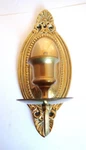 Solid Brass Wall Sconce Candle Holder, Victorian Style. Fixed Price $20.00.