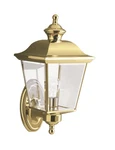 Kichler 9712PB Bay Shore 1-LIGHT 15.5" Outdoor Medium Wall In Polished Brass. Fixed Price $434.99.