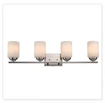 Trans Globe Mod Pod 4-LIGHT Glass Drum Shaded Vanity Bar 70524-BN New In Box Nib. Fixed Price $99.95.