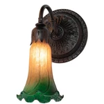 Meyda Lighting 5.5" Wide Amber/green Tiffany Pond Lily Wall Sconce - 261095. Fixed Price $177.60.