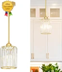 Brushed Gold Kitchen Pendant Lights Over Island With Adjustable Rods - Crystal. Fixed Price $53.55.