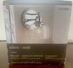 Allen + Roth Eden Vanity Light Chrome Finish Clear Shade #2525805. Fixed Price $24.99.
