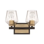Craftmade Avante Grand Light Vanity, Flat Black/satin Brass/clear 56902-FBSB. Fixed Price $82.40.