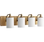 Quorum 5009-4-80 Celeste 32.75" 4-LIGHT Bath Vanity In Aged Brass. Fixed Price $259.00.