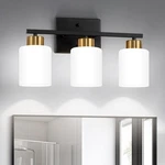 Black And Gold Bathroom Fixtures, 3-LIGHT Modern Vanity Over Mirr.... Fixed Price $65.57.