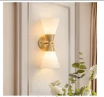 Y'insp Aurora 5.3 In. 2-LIGHT Modern Gold Wall Sconce, Double Tube. Fixed Price $55.00.